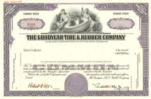 Goodyear Tire and Rubber Co. - Specimen Stock Certificate